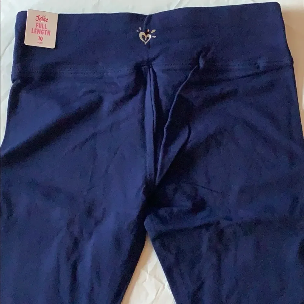 Justice Navy Blue Full Length Leggings. Sz 10Plus